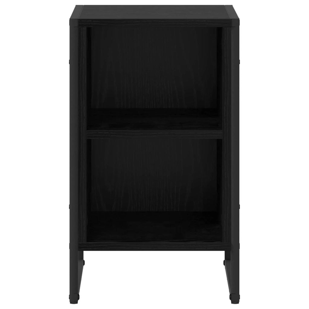 Comodino 2 pcs Rovere Nero 39.5 x 30 x 50 cm Legno multistrato