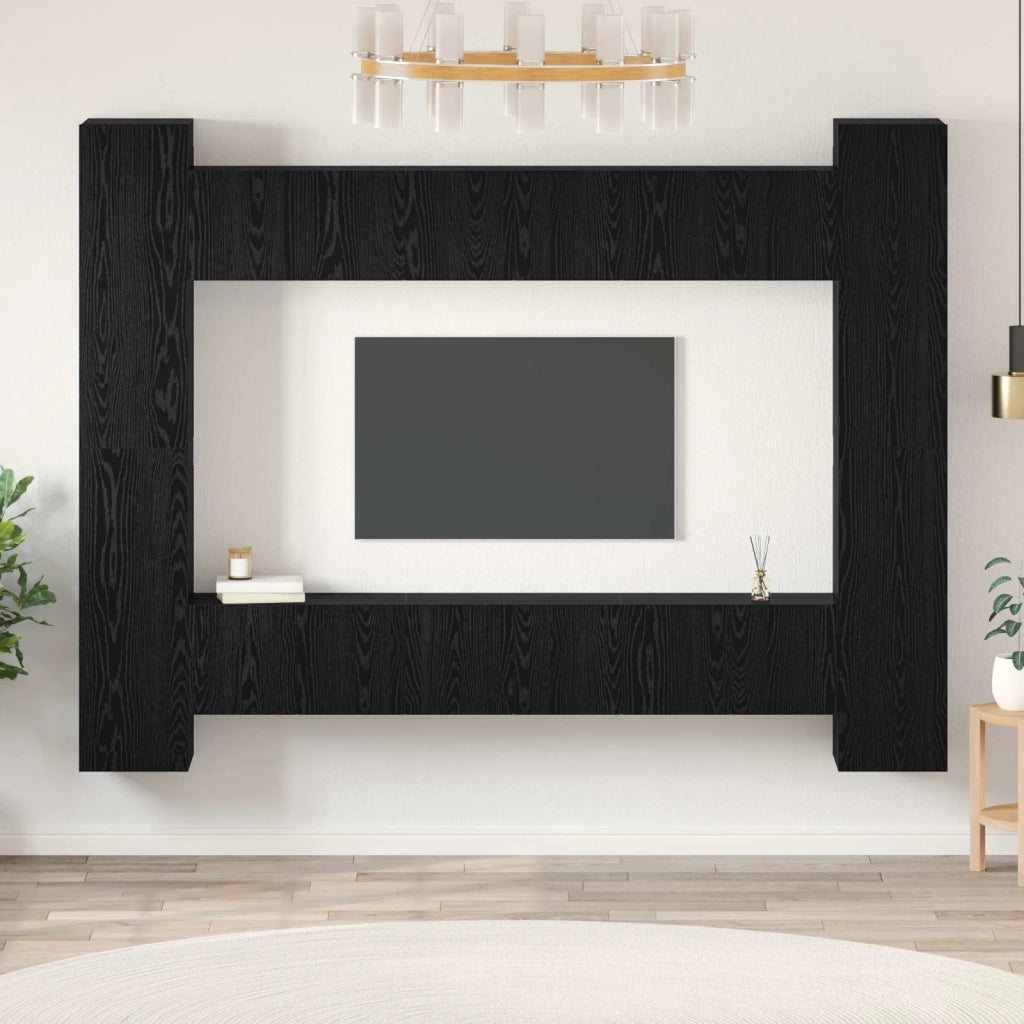Set mobile TV 10 pcs Rovere Nero 30,5 x 30 x 90 cm 3393229