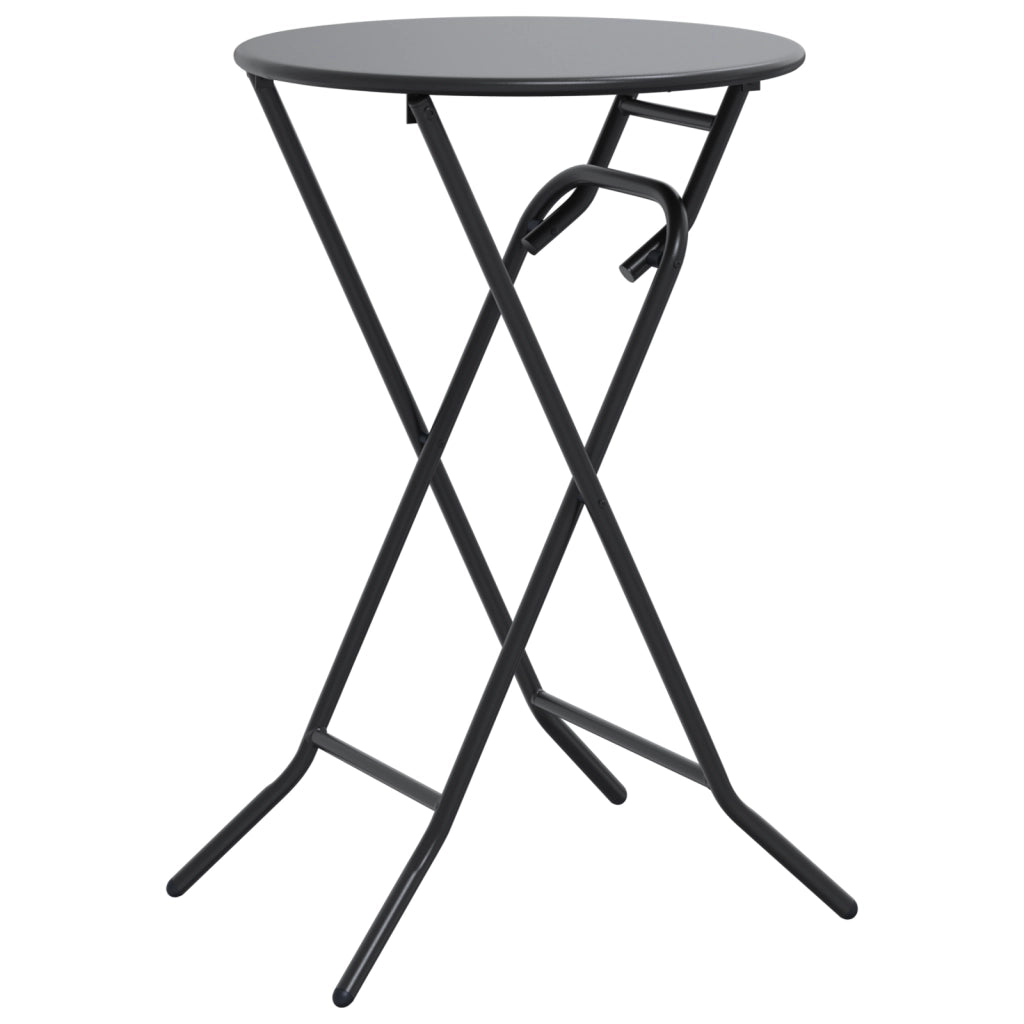Tavolo da giardino pieghevole Antracite Ã˜50x72 cm Acciaio