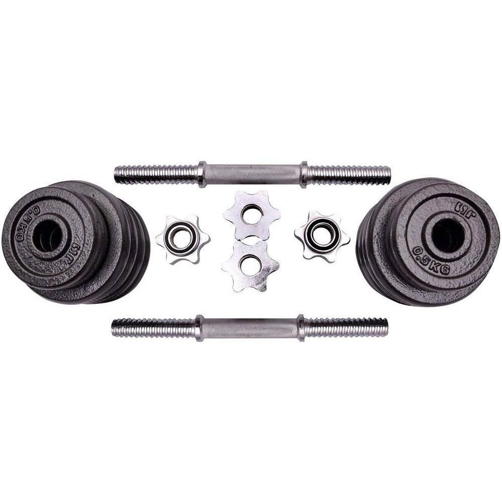 Trade Shop - Set Manubri Regolabili Ghisa Da 15 Kg Per Bodybuilding Fitness Sollevamento Pesi -