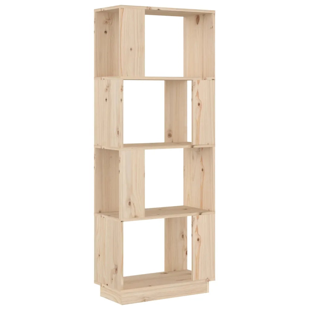 Libreria Divisorio-Scaffale per Libri-Mobile di Stoccaggio 51x25x132 cm in Legno Massello di Pino