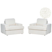Set di 2 poltrone in tessuto bouclé bianco imbottite con schienale spesso imbottito Divano classico da salotto