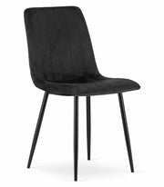Sedia Valora JEWA in velluto nero ergonomica per soggiorno