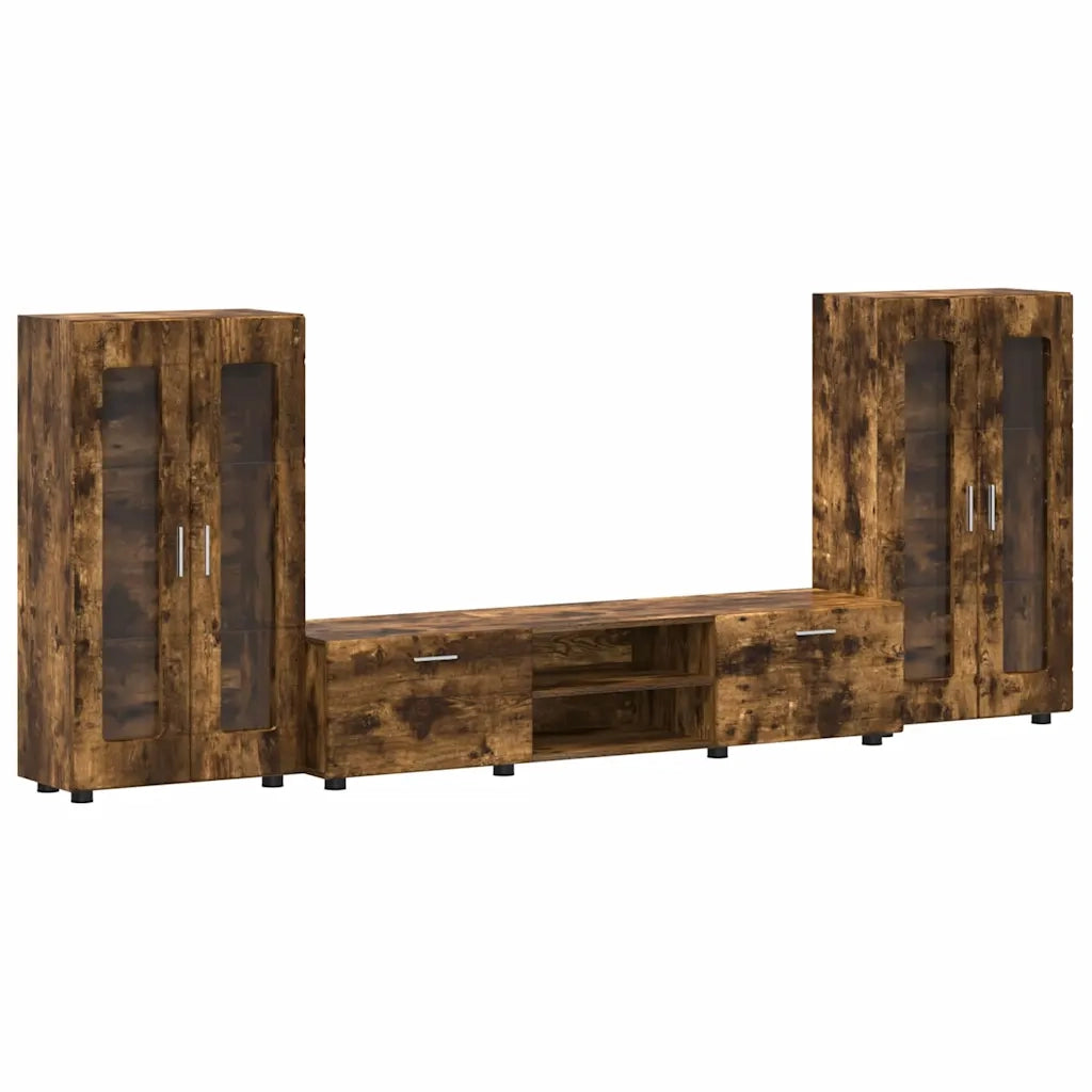 Set mobile TV con cassetto FLORIN Rovere fumé Legno multistrato