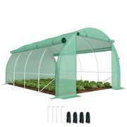 Serra da Giardino Tunnel 4x3x2 m con Porta e 8 Finestre ¨C zephmum ¨C Verde