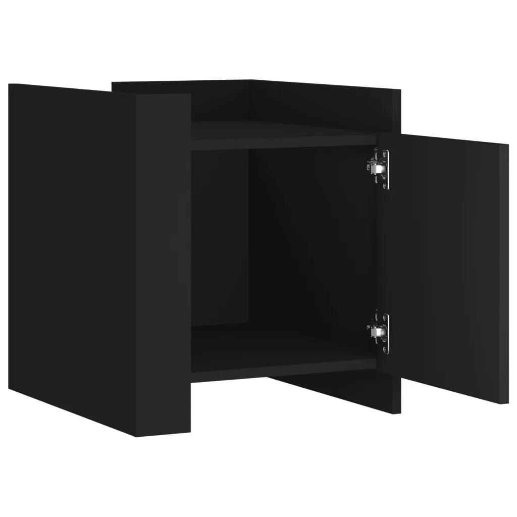 vidaXL Comodino Nero 45x50x50 cm in Legno Multistrato