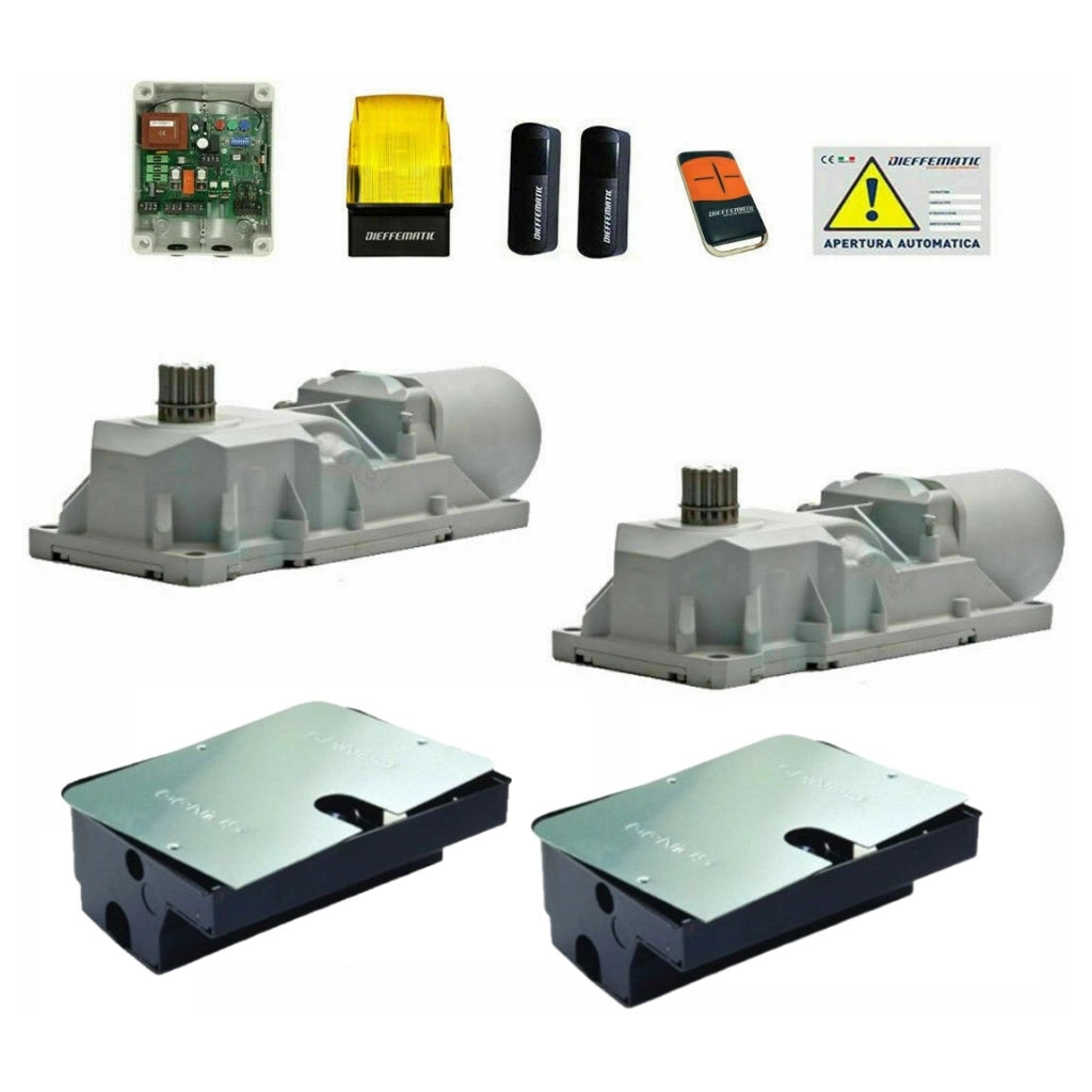 KIT ROLLER DFM 230 V CON CASSE AUTOMAZIONE CANCELLO DUE ANTE BATTENTI INTERRATO