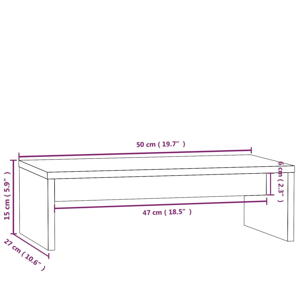 Supporto per monitor 50 x 27 x 15 cm in legno massello di pino bianco 02_0029209