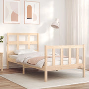Giroletto con Testiera Single-Struttura Letto in Legno Massello 936598