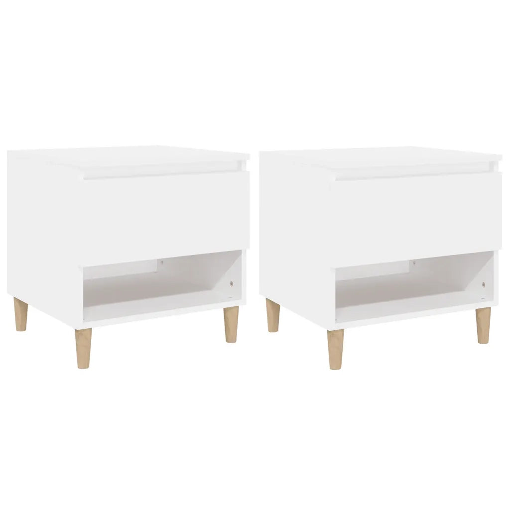 Comodini 2 pz Bianchi 50x46x50 cm in Legno Multistrato 819533