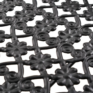 Tavolo da TÃ¨ Pieghevole Vintage Metallo 58x35x72 cm Nero