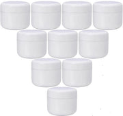 Contenitore Cosmetico 50g - 10 Unità - Plastica Transparente - Con Cappuccio a Viti - Borsa di Viaggio - Adatto per Creme e Trucco - Contenitore Cosmetico