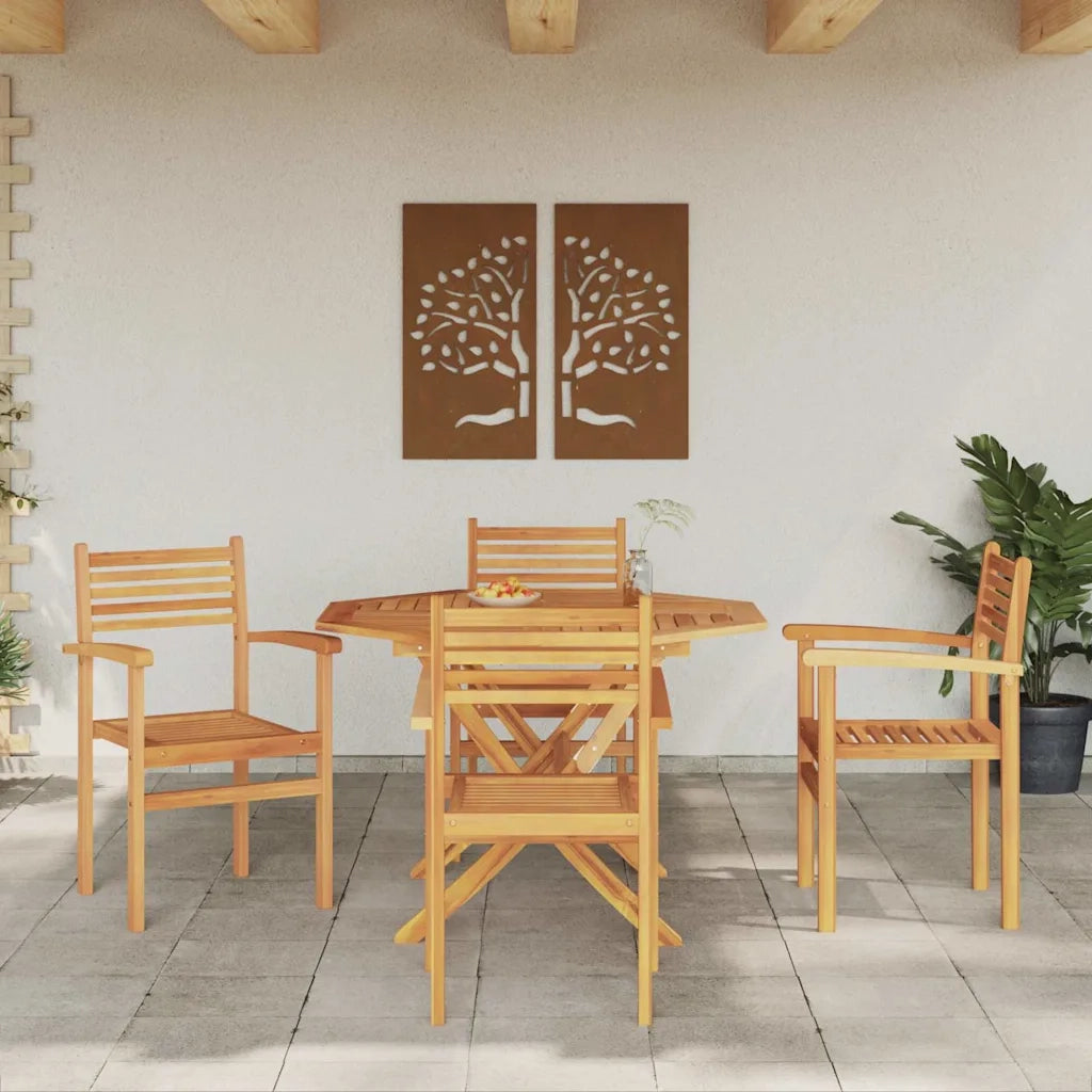 Sedia 4 pcs Marrone 56 x 55 x 90.5 cm Legno di teak solido 42002315