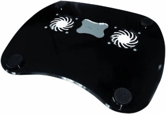 Sostegno per notebook da 15 pollici e 17 pollici con 2 ventilatori - Nero