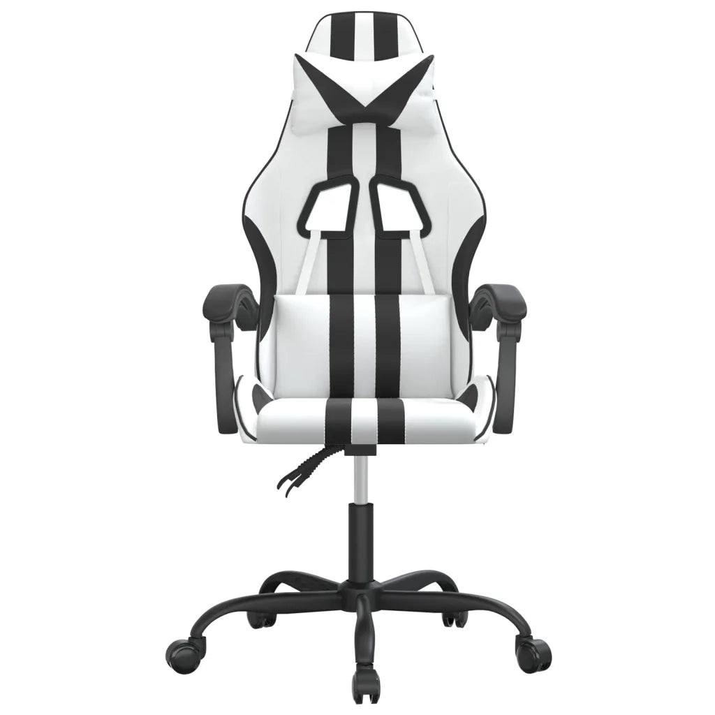 vidaXL Sedia da Gaming Bianco e Nero in Similpelle