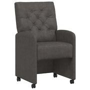 Sedie da Pranzo con Ruote con ruote 2 pz | Sedie da cucina Nero 58 x 67 x 97 cm