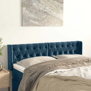 Testiera ad Orecchio-Testata con Orecchie Blu Scuro 163x16x78/88 cm in Velluto 991062