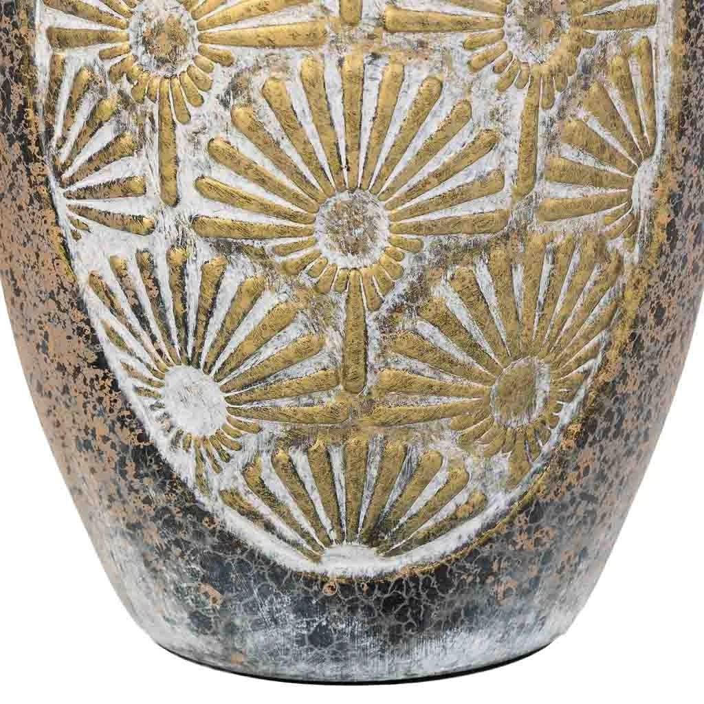 Vaso in ceramica dorata, D17,5x36h cm