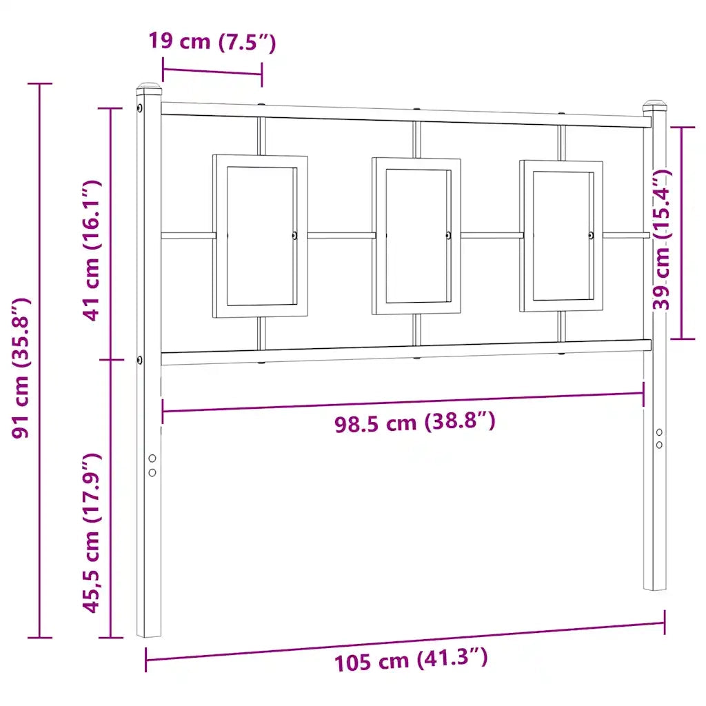 Testiera di Ricambio in Metallo Bianco 100 cm 374319