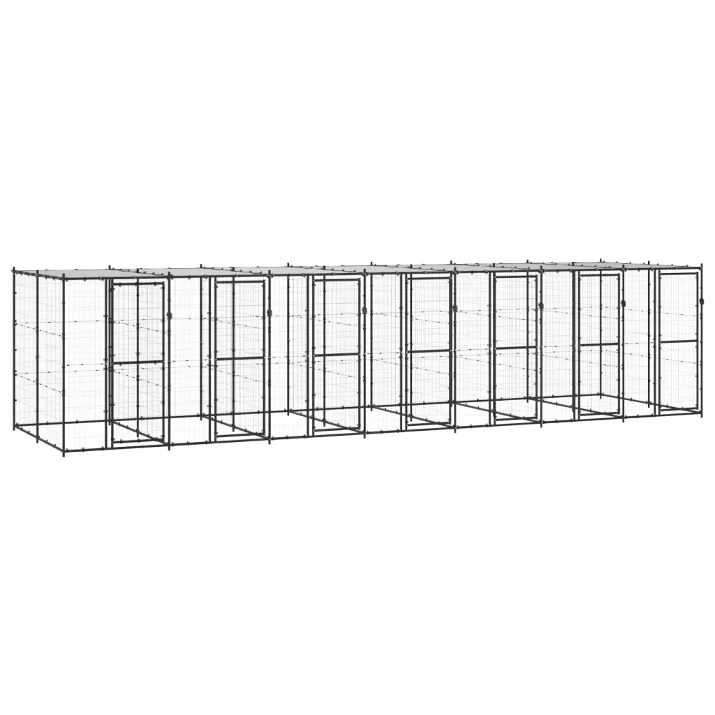 Gabbia per Cani da Esterno in Acciaio con Tetto 16,94 mÂ² cod mxl 56931