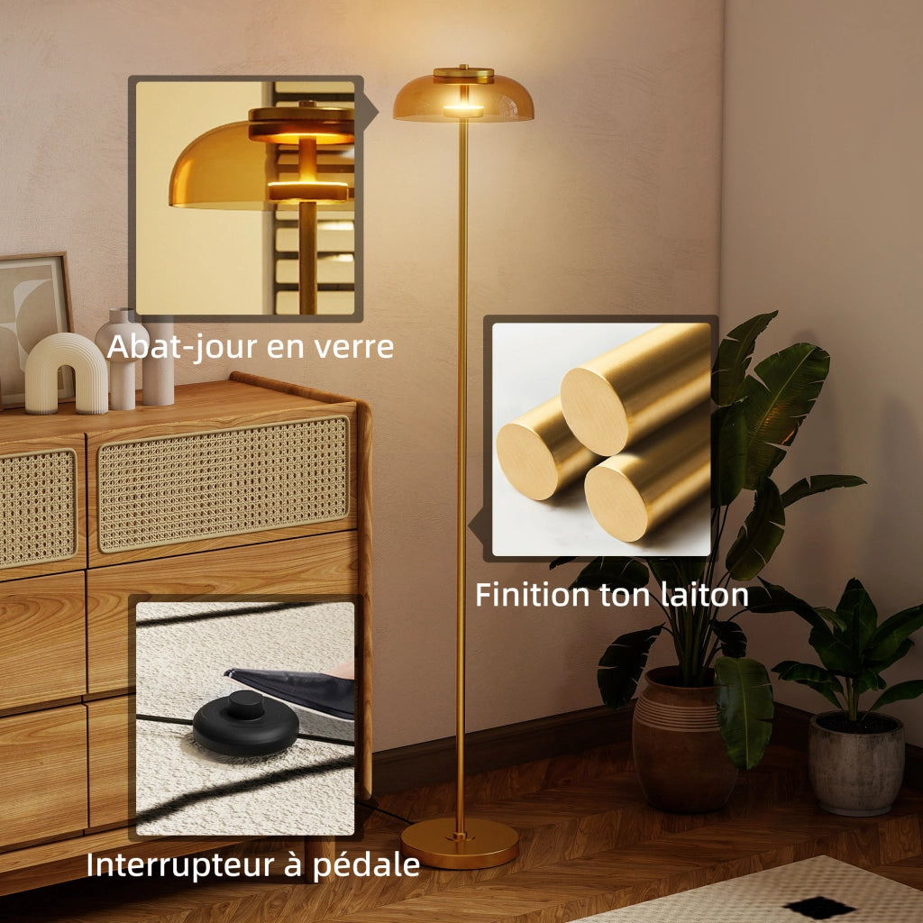Lampada da terra per soggiorno LED ¨C zephmum ¨C ottone ?25x134cm