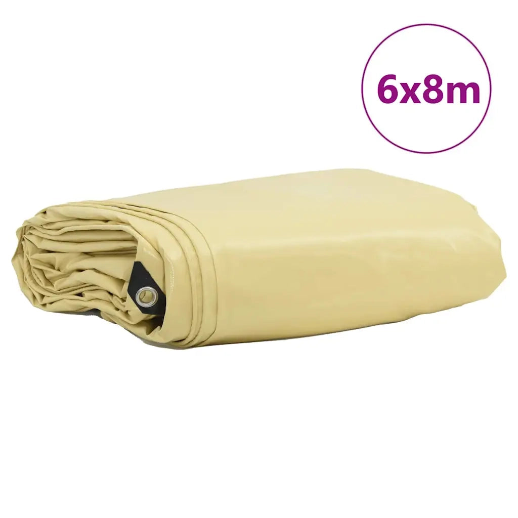 Telo 650g / m² Beige 6 x 8 m Tela con rivestimento in PVC