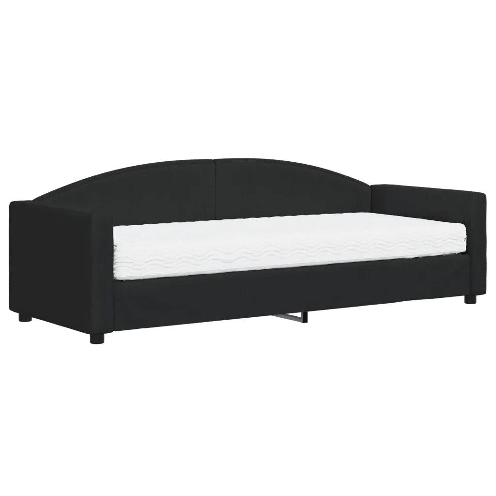 Divano letto | Sof¨¤ letto | Letto singolo con Materasso Nero 80x200 cm in Tessuto