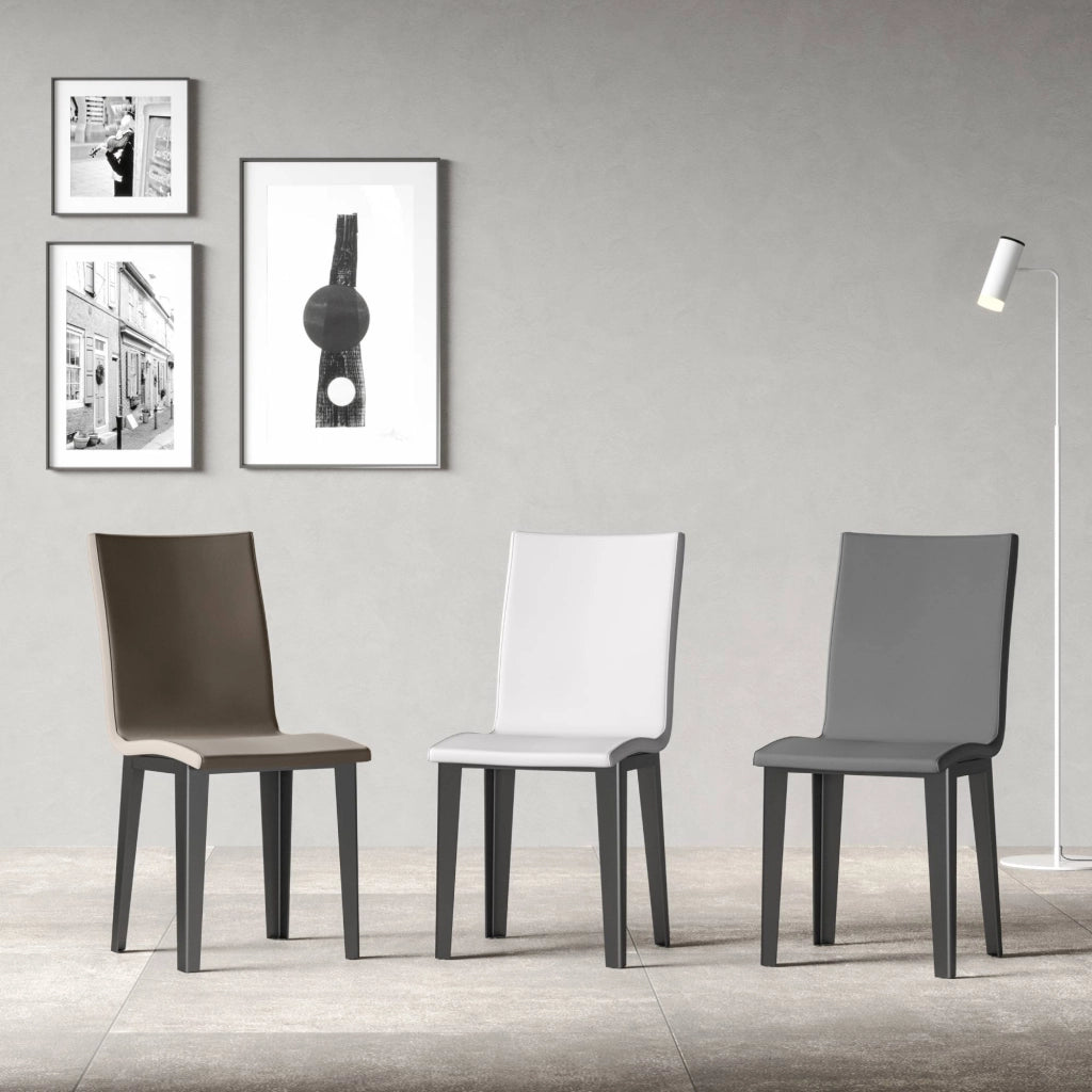 Sedia 40/44x42x86 cm Armida gambe Antracite in Similpelle Grigio