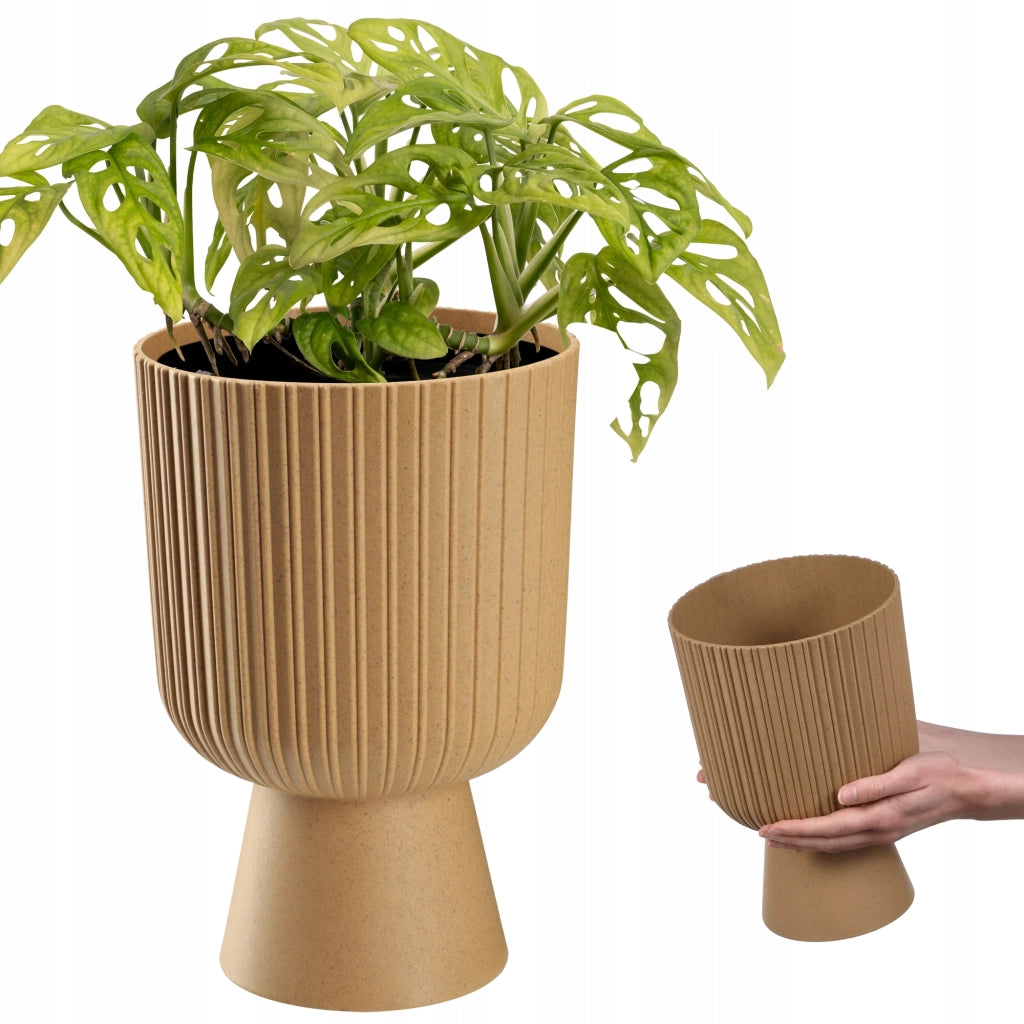 Vaso da fiori KADAX, vaso per fiori, copertura in plastica per prato, 18 cm, supporto per fiori, marrone