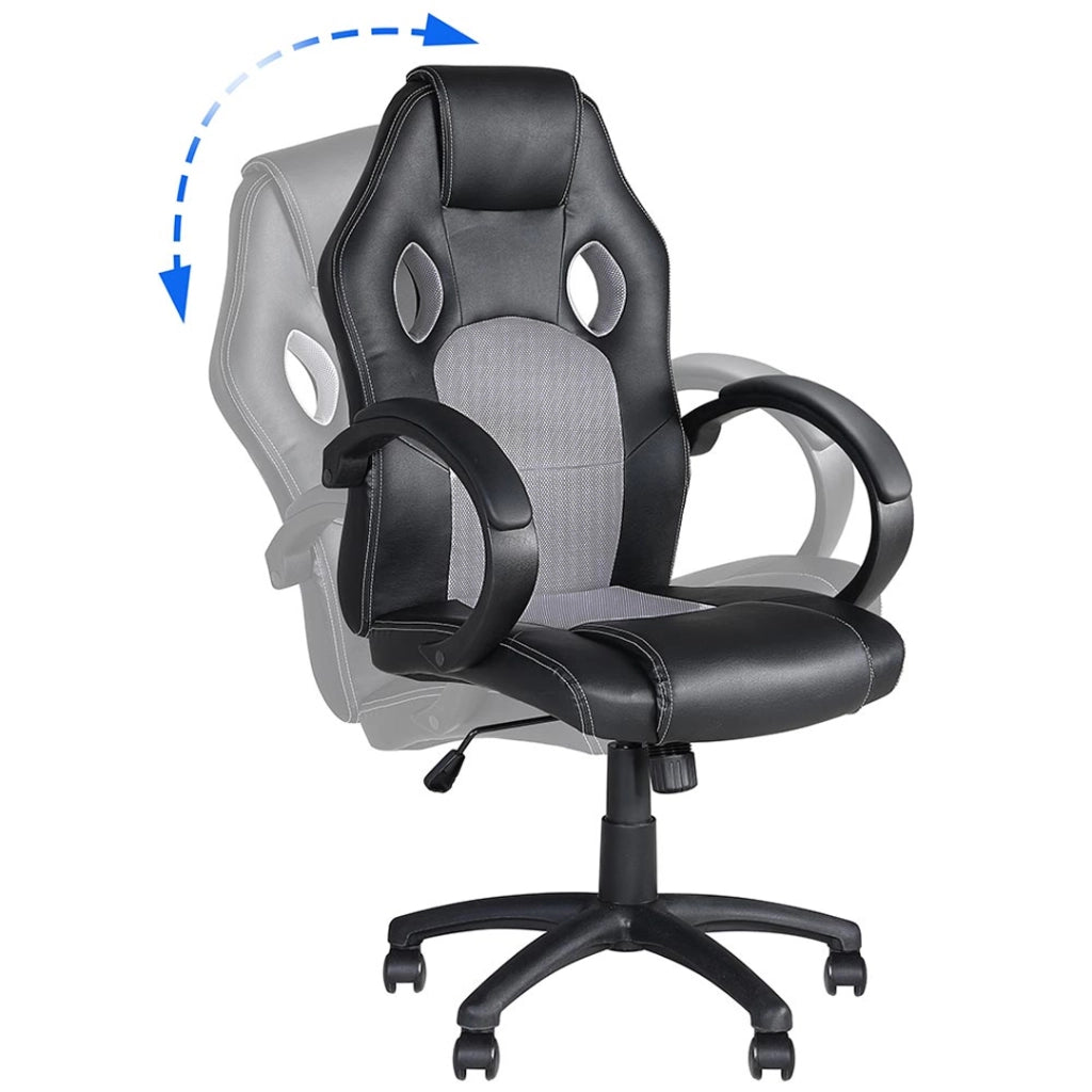Sedia Poltrona Da Ufficio Direzionale Ruote Girevoli Sportiva Racer Gaming Grey