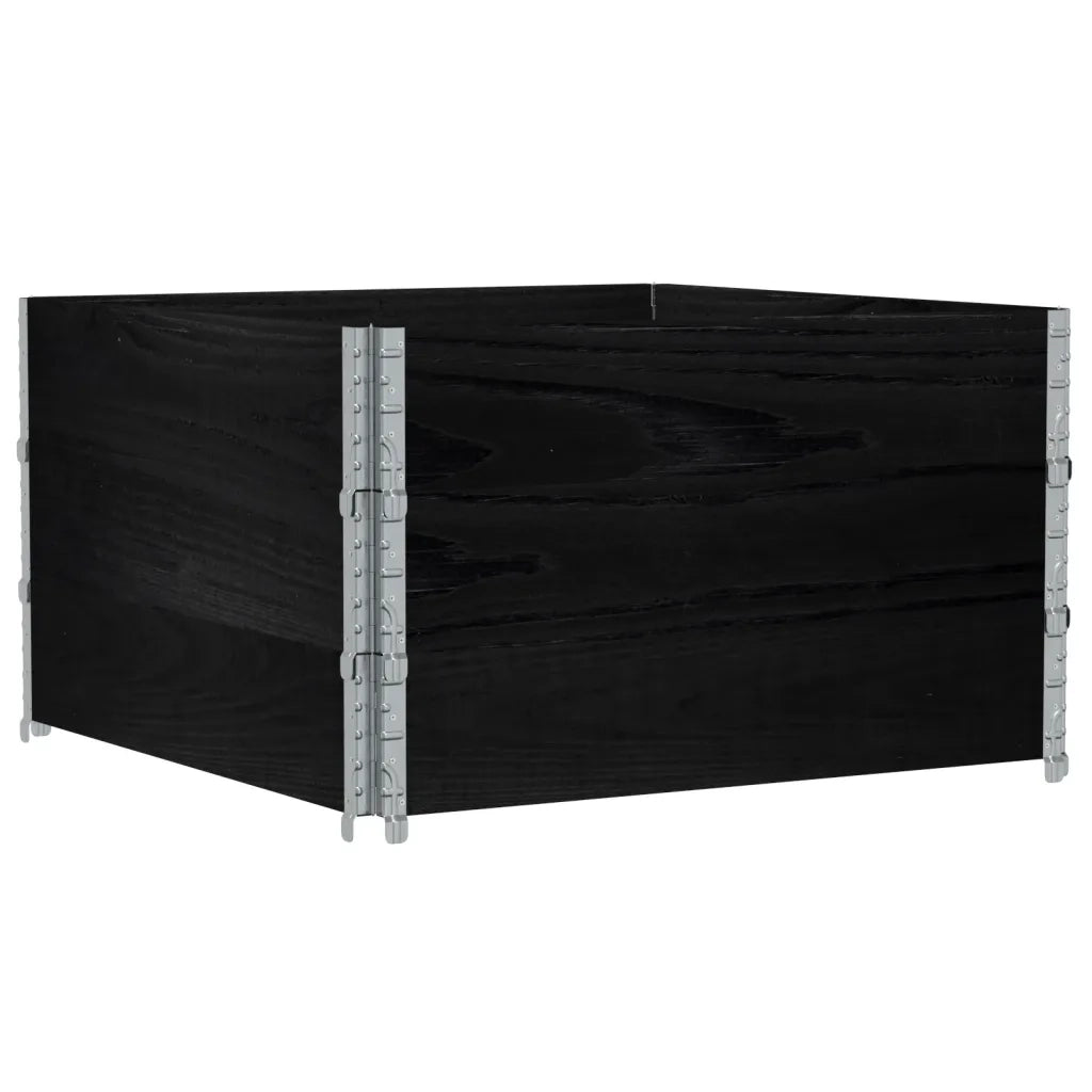 Paretali per Pallet 3 pz Neri 100x100cm Legno Massello di Pino 3295375