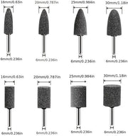 8 testine abrasivi con diamante, testine abrasivi con disco abrasivo, utensile per levigare metallo cilindrico conico, testine abrasivi conico elettriche