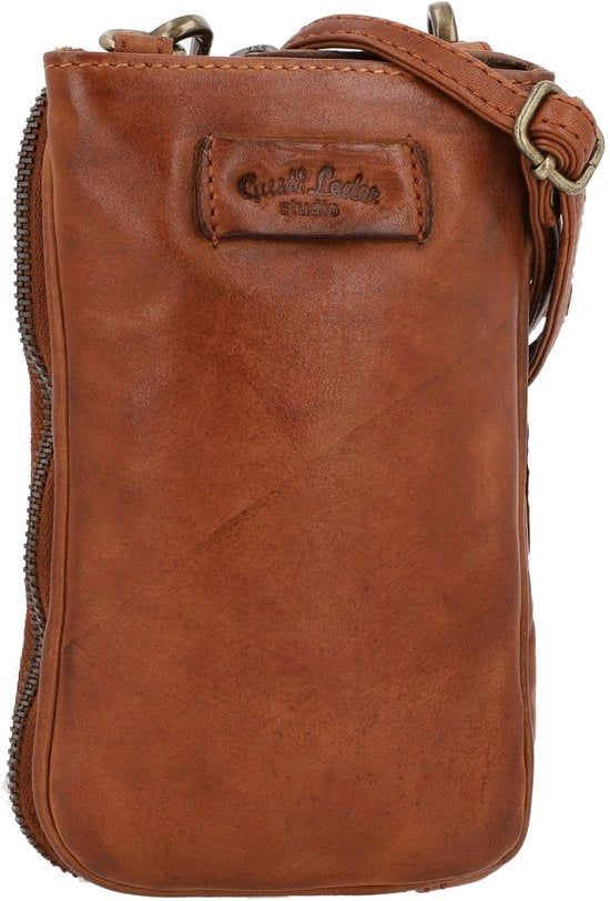 Borsa a tracolla per donne in pelle di vitello vintage marrone