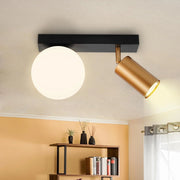 ZMH Faretto da soffitto 2 fiamme E14 moderne metallo sfera vetro 40cm per corridoio cucina