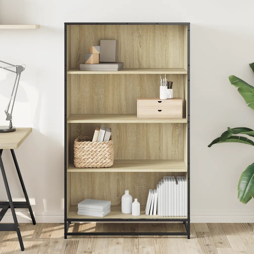 Libreria-Scaffale per Libri-Mobile di Stoccaggio Rovere Sonoma 80,5x35x139 cm in Truciolato