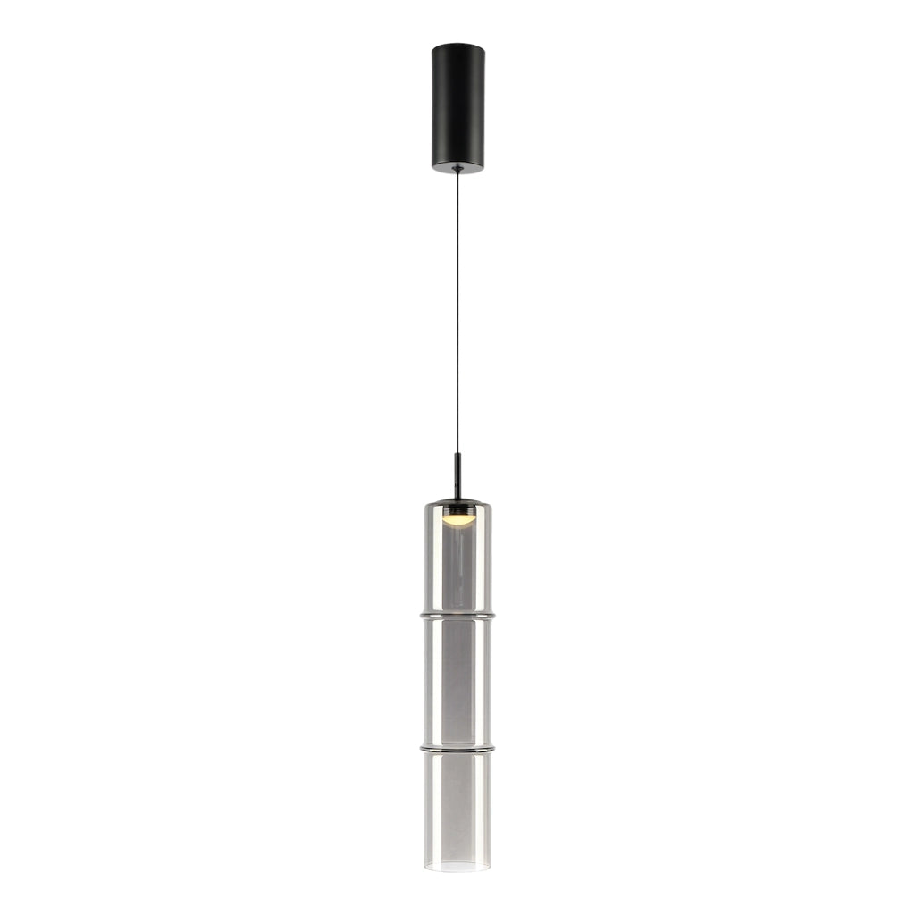 Lampada sospensione vetro fumé nera LED 4W 3000K BATO