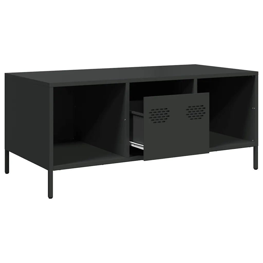Tavolino Nero 101,5x50x43,5 cm in Acciaio Laminato a Freddo 851274