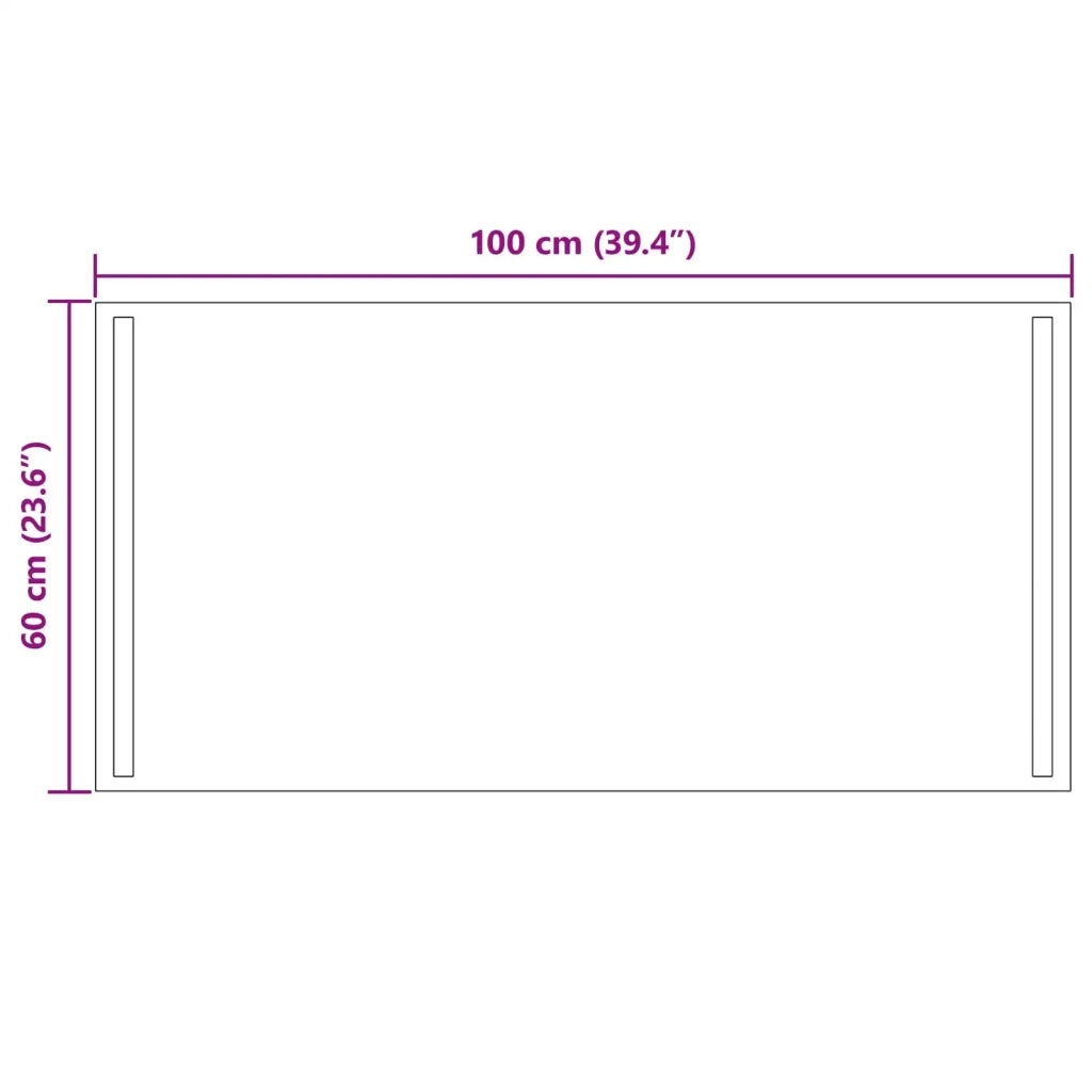 Specchio da bagno LED Trasparente 100 x 60 cm vetro temperato 42045805