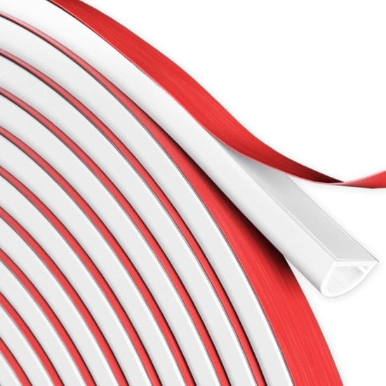 Tappetino di silicone a forma di D autofibroso - toccasoglia per porte finestre e auto - impermeabile - 6 metri bianco - 9mm B x 6mm H