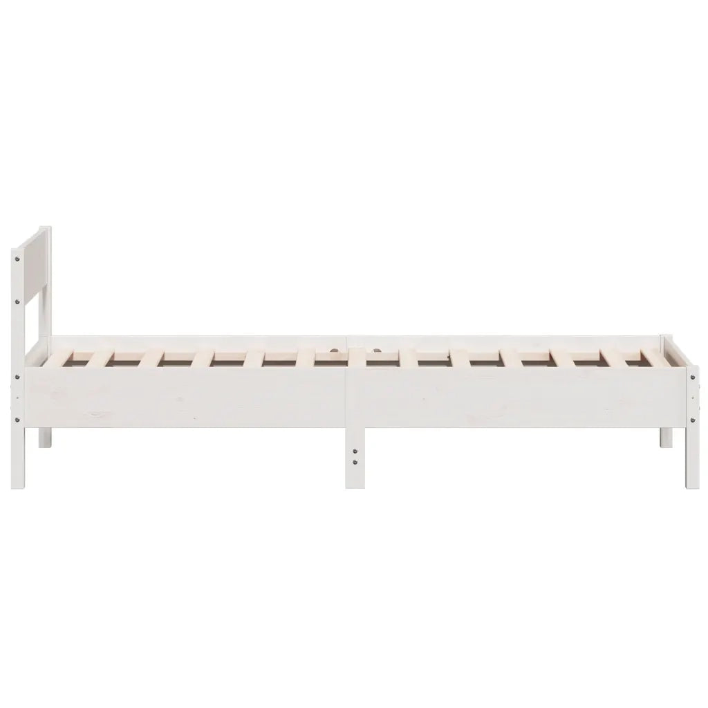 Giroletto senza Materasso Bianco 100x200 cm Legno Massello Pino 842759