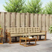 Set di divani da esterno con cuscino 5 pcs Naturale e Beige