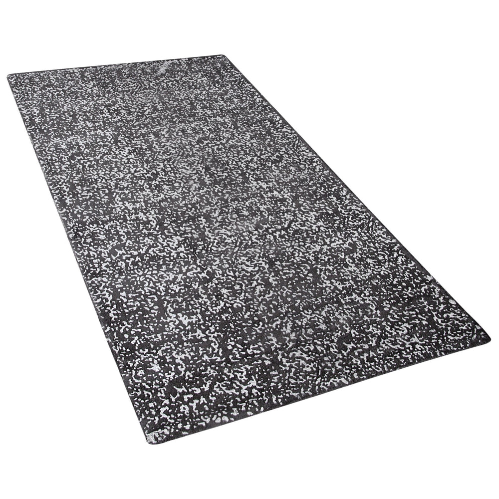 Tappeto da salotto Tappeto da soggiorno in viscosa grigio e argento 80 x 150 cm
