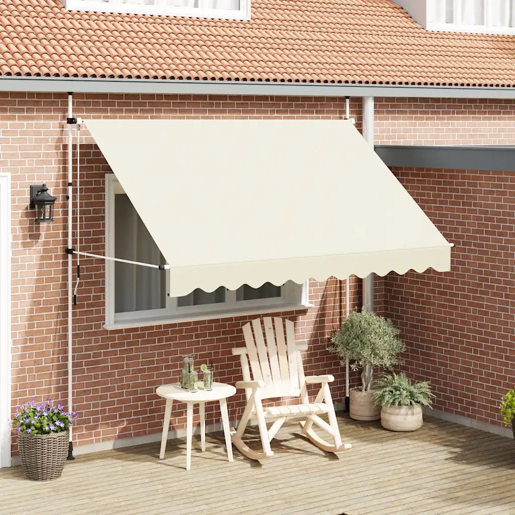 Tenda da Sole Retrattile Manuale-Tenda parasole per Patio 300 cm Crema