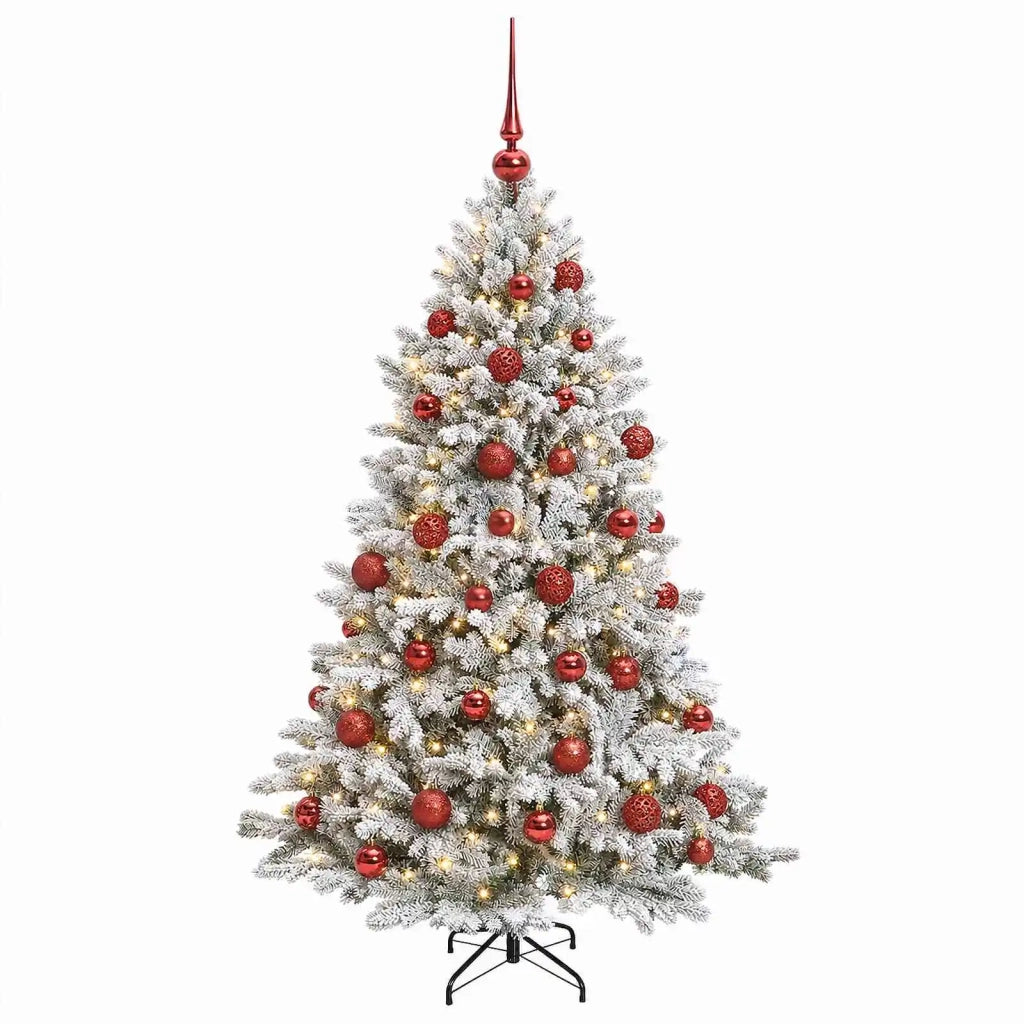 Albero di Natale Artificiale con Palline 150 cm 150 LED 3465876