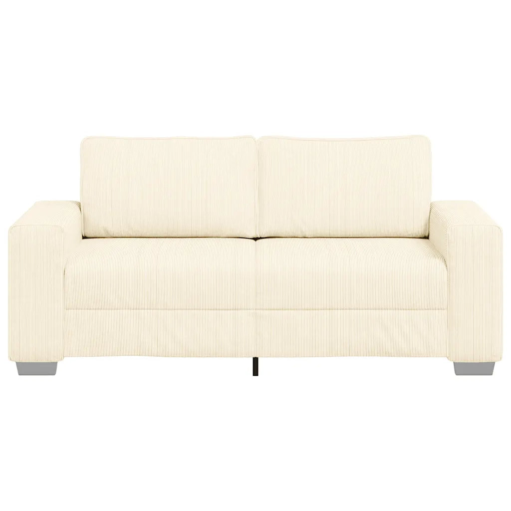 Divano Divanetto Crema 180x77x82 cm Tessuto di Velluto a Coste 4105202