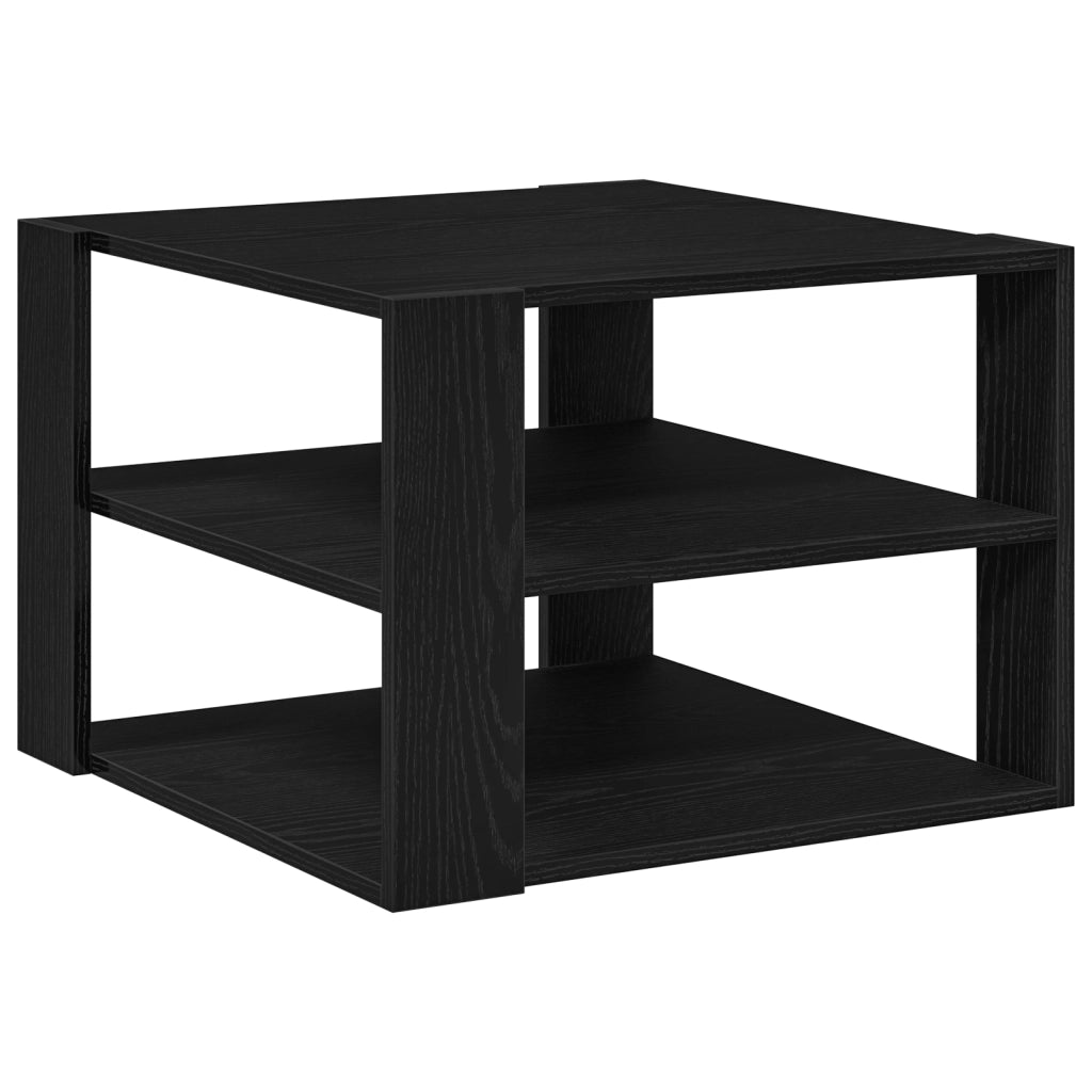 Tavolino da caffÃ¨  Nero Rovere 59,5x59,5x40 cm Legno ingegnerizzato
