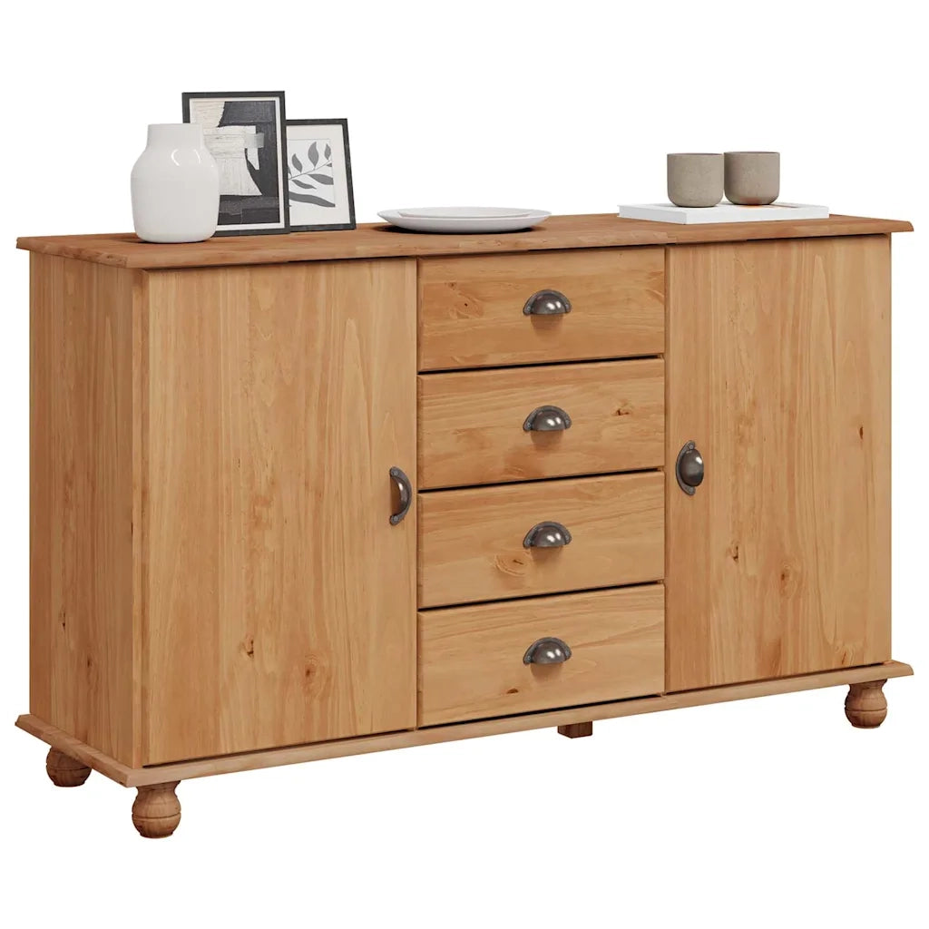 Credenza-Buffet-Armadio da cucina ASKIM 133,5 x 40 x 79 cm Legno di pino massello 686263