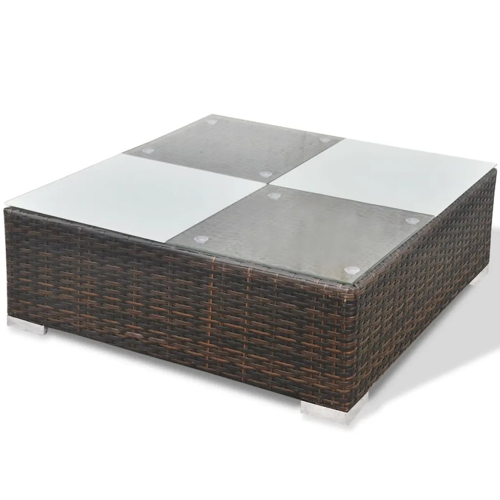 Set Divani da Giardino 10 pz con Cuscini in Polyrattan Marrone 41875