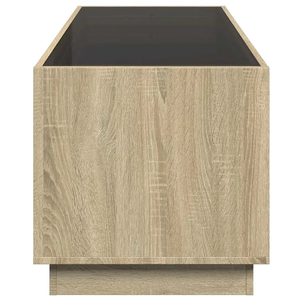 Tavolino da Salotto con LED Infinity-Tavolino da soggiorno Rovere Sonoma 90x50x50 cm