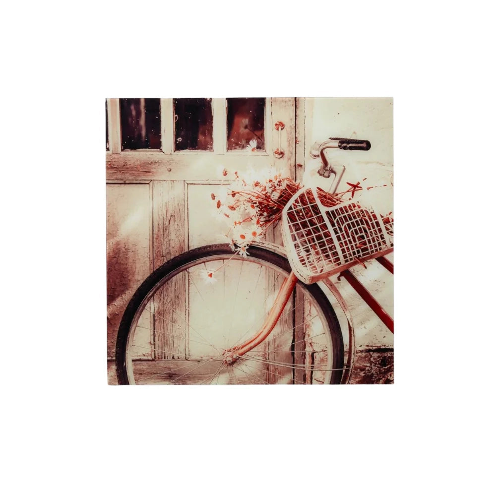 Stampa su vetro da parete cycle 70x70 cm design moderno | Duzzle
